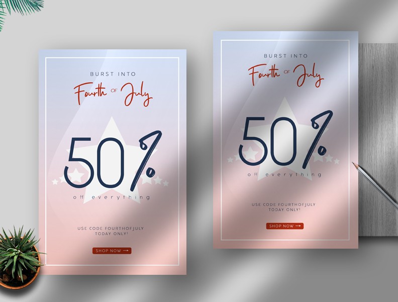 4th Of July Sale Free PSD Flyer Template