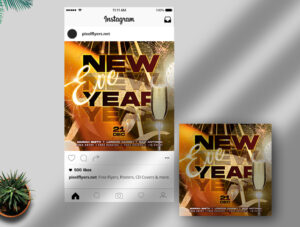 Free New Year Instagram Banner PSD Template