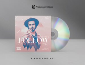 Follow Me CD Cover Free PSD Template