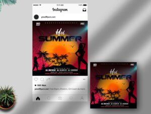 Free Hot Summer Party Instagram Banner PSD