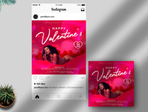 Free Valentine’s Day Instagram Banner PSD Template