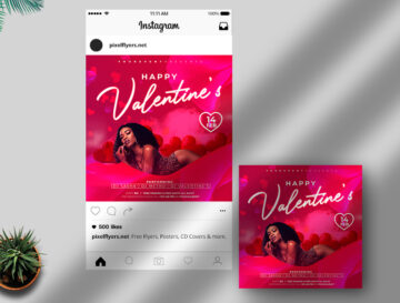 Free Valentine's Day Instagram Banner PSD Template