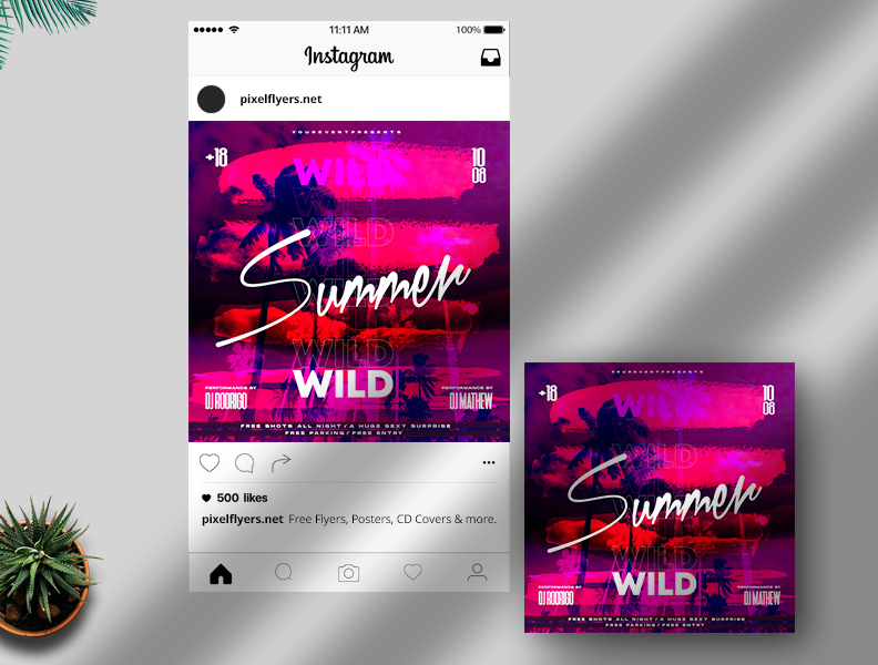 Free Wild Summer Instagram Banner PSD