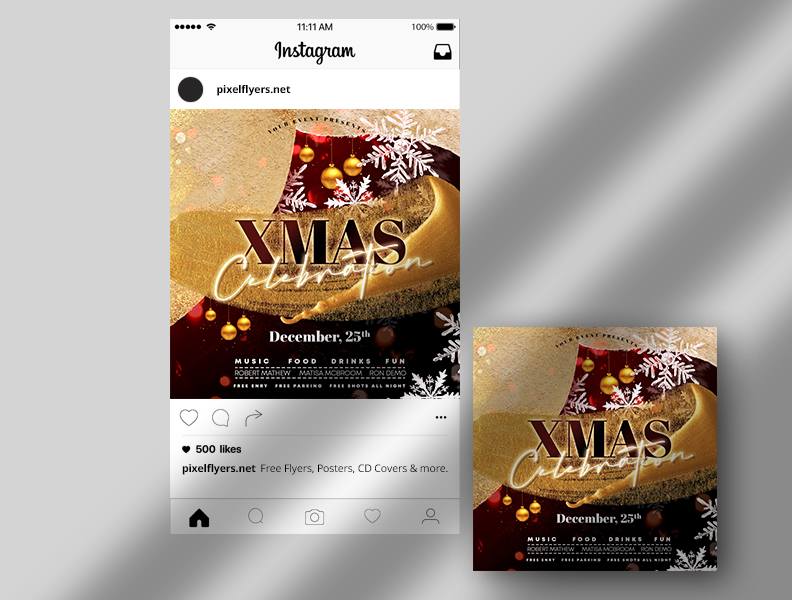 Free XMAS Celebration Instagram Banner PSD
