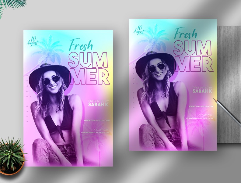 Fresh Summer Free PSD Flyer Template