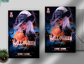 Halloween Party Free Flyer PSD Template