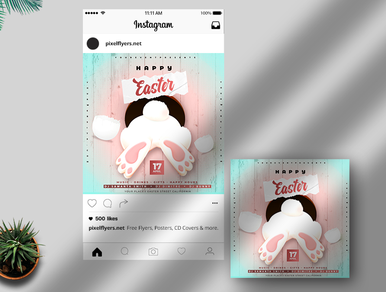 Happy Easter Free Instagram Banner PSD