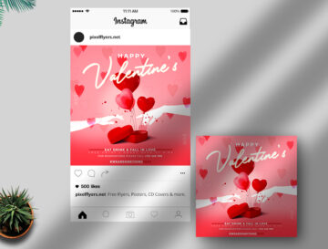 Happy Valentines FREE Instagram Banner PSD Template