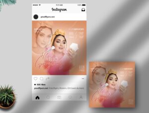 Hello Gorgeous Free Instagram Post PSD Template