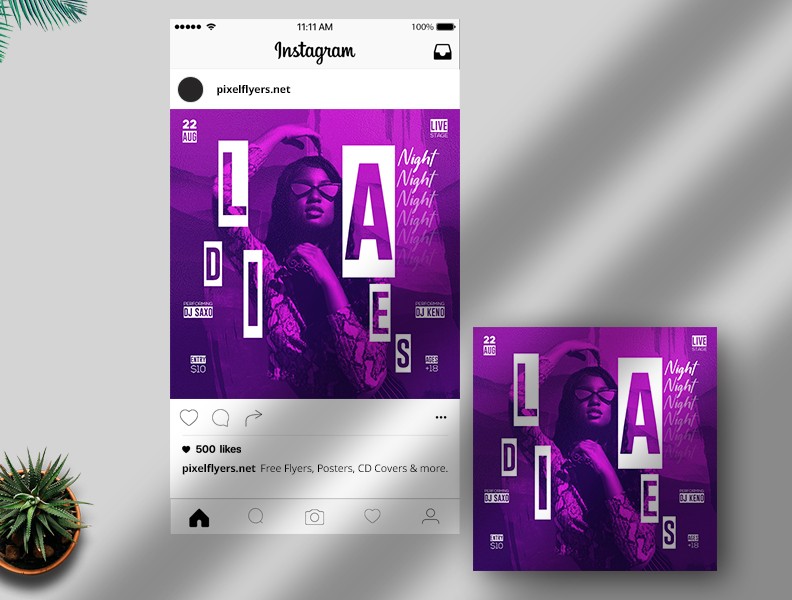 Ladies Night Out Free Instagram Post PSD Template