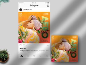 Afro Beat Party Free Instagram Post PSD Template