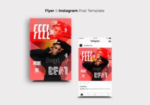 Feel The Beat Party Flyer PSD Template