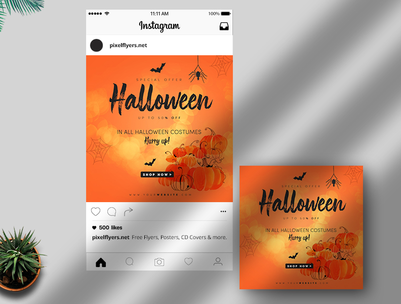 Halloween Free Instagram Post PSD Template