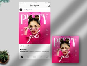 Party Girls Free Instagram Post PSD Template
