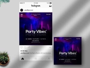 Party Vibes Free Instagram Post PSD Template
