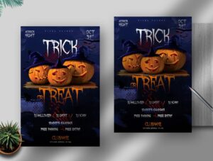 Trick or Treat Halloween Free PSD Flyer Template