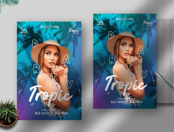 Tropic Party Free PSD Flyer Template » PixelFlyers