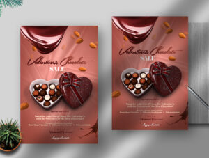 Valentine’s Chocolate Sale Free PSD Flyer Template