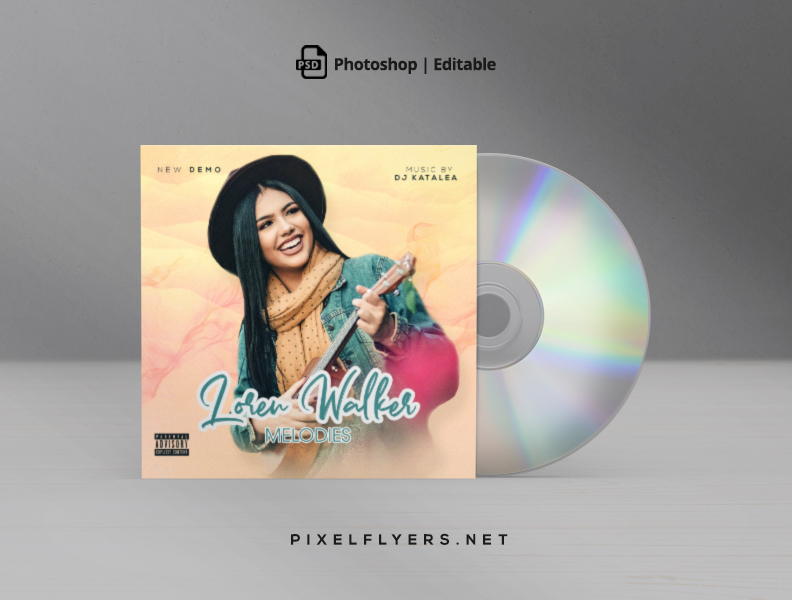 Melodies CD Cover Free PSD Template