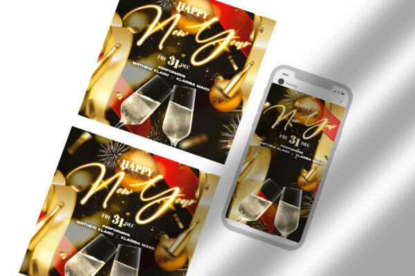 New Years Eve Instagram Banner PSD Template
