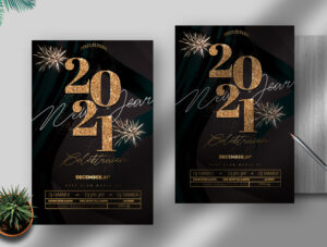 New Year Event Free PSD Flyer Template