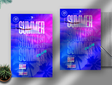 Summer Club Free Flyer PSD Template