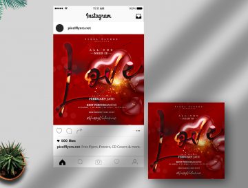 Valentine's Day Free Instagram Post PSD Template