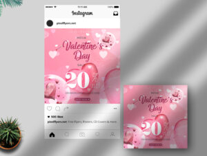 Valentine’s Day Sale Free Instagram Post PSD Template