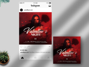 Valentine’s Night Free Instagram Banner PSD