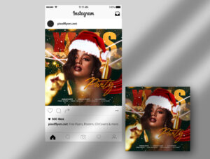 Free XMAS Party Instagram Banner PSD Template