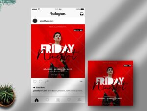 Free Friday Night PSD Instagram Template