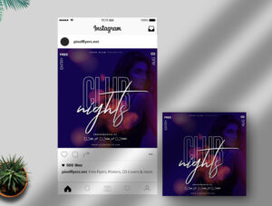 Club Nights Free Instagram Post PSD Template